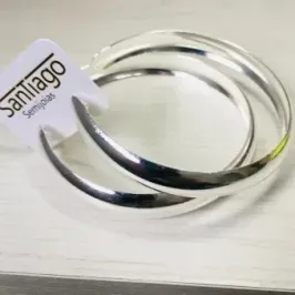 BRINCO ARGOLA LISA GROSSA ATARRACHADA N5 BANHO DE PRATA