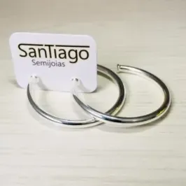 BRINCO ARGOLA TUBO GRANDE BANHO DE PRATA