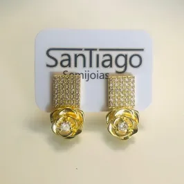 BRINCO FLOR HASTE LARGA MICROZIRCÔNIA PH