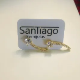 BRINCO PALITO CURVADO CRAVEJADO MICROZIRCÔNIA SPE