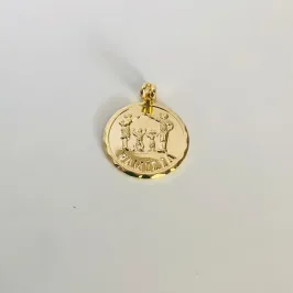 PINGENTE MEDALHA FAMÍLIA LISO PEQUENO DOURADO