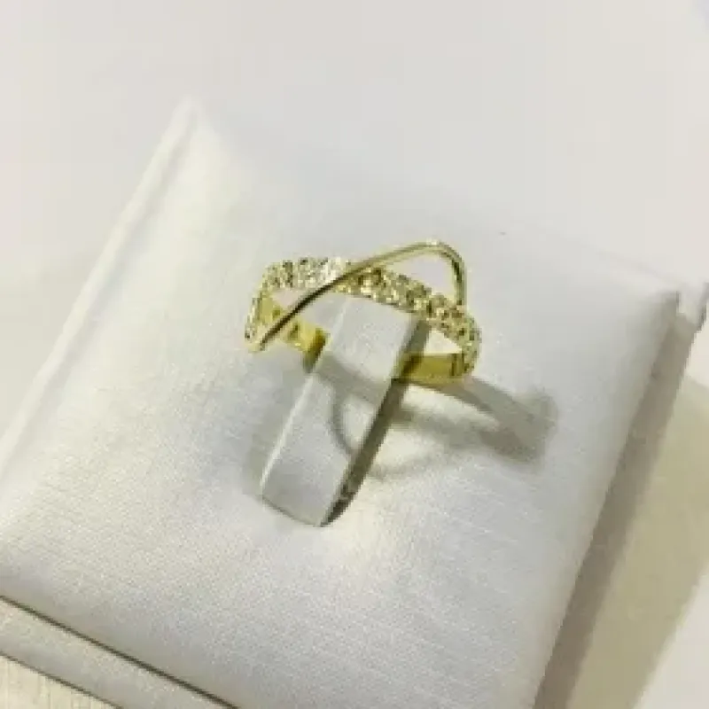 ANEL INFINITO TRABALHADO FINO DOURADO