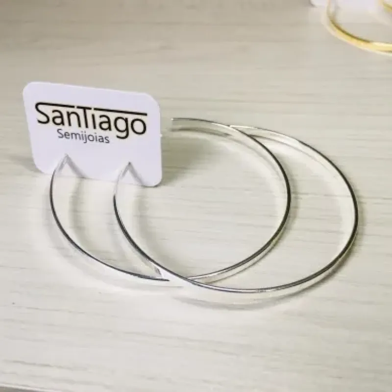 BRINCO ARGOLA DIAMANTADA N4 BANHO DE PRATA