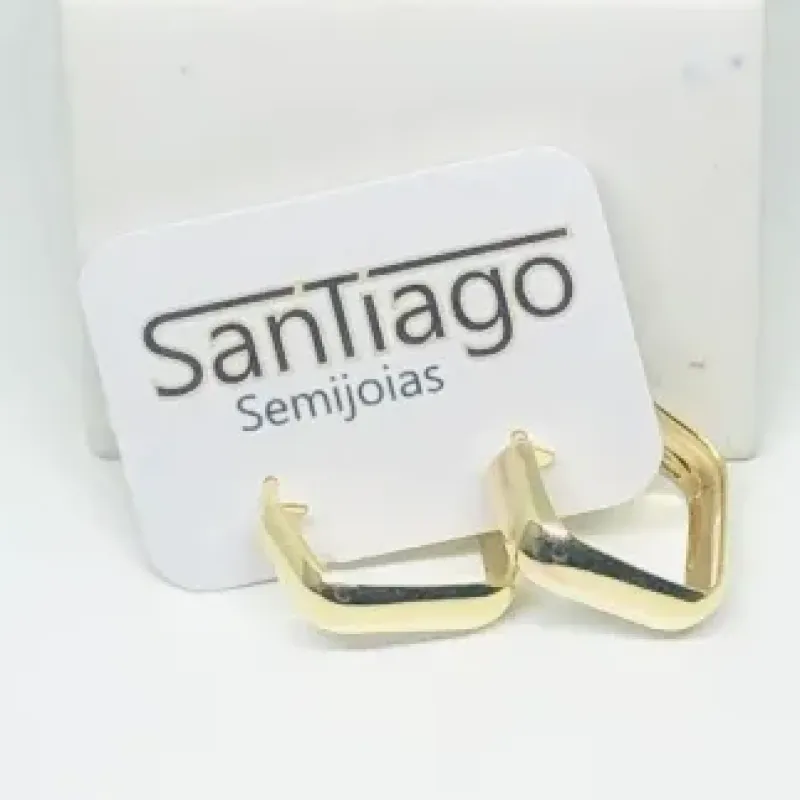 BRINCO ARGOLA QUADRADO PEQUENO LISO ADNY