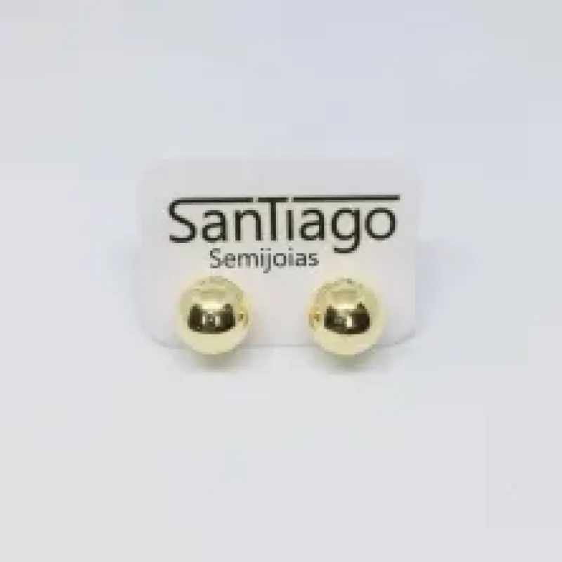 BRINCO BOLA LISA DOURADO N6