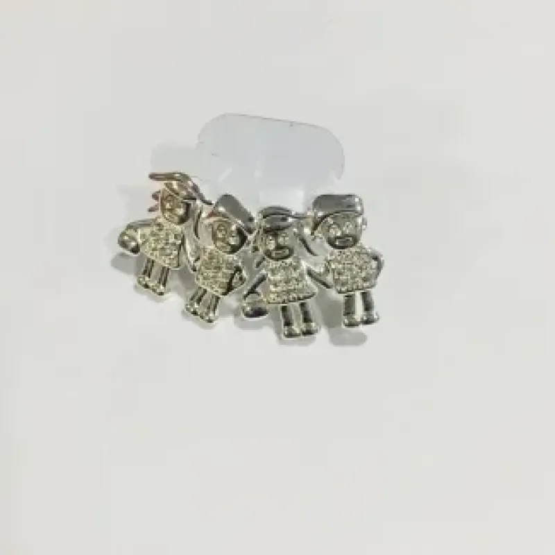 BRINCO CASAL MICROZIRCÔNIA BANHO DE PRATA
