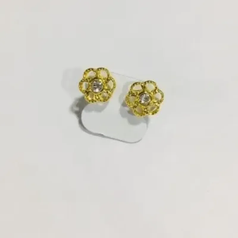 BRINCO MARGARIDA COM STRASS PEQUENO 