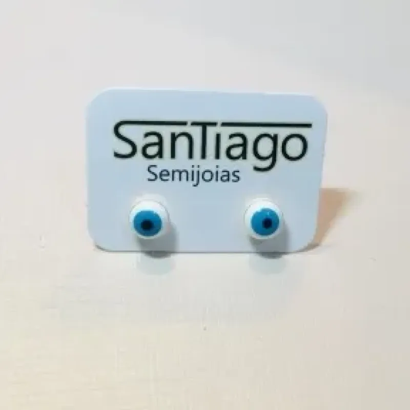 BRINCO OLHO GREGO BRANCO N2 DOURADO