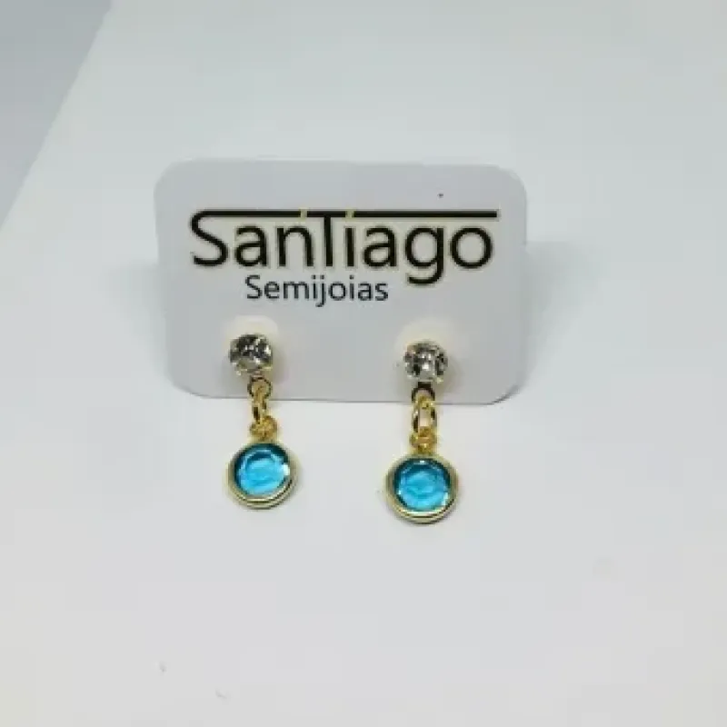 BRINCO PEDRA AZUL PENDUREZA MÉDIO FTQ