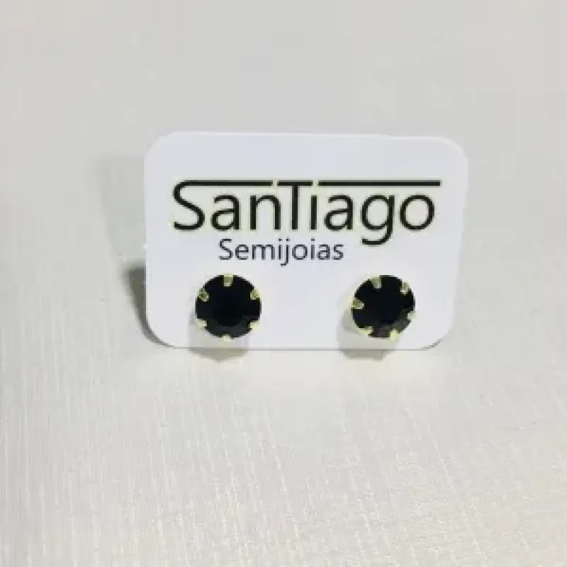 BRINCO PEDRINHA PRETA N6