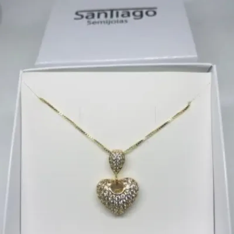 COLAR CORAÇÃO CRAVEJADO MICROZIRCÔNIA PH