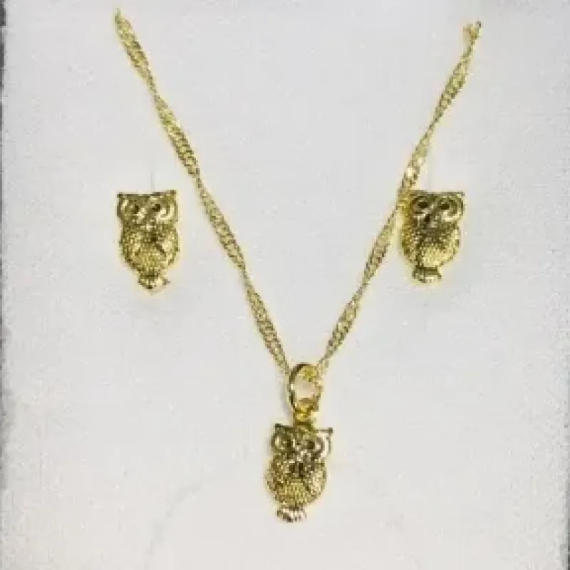 CONJUNTO CORUJA PEQUENO DOURADO