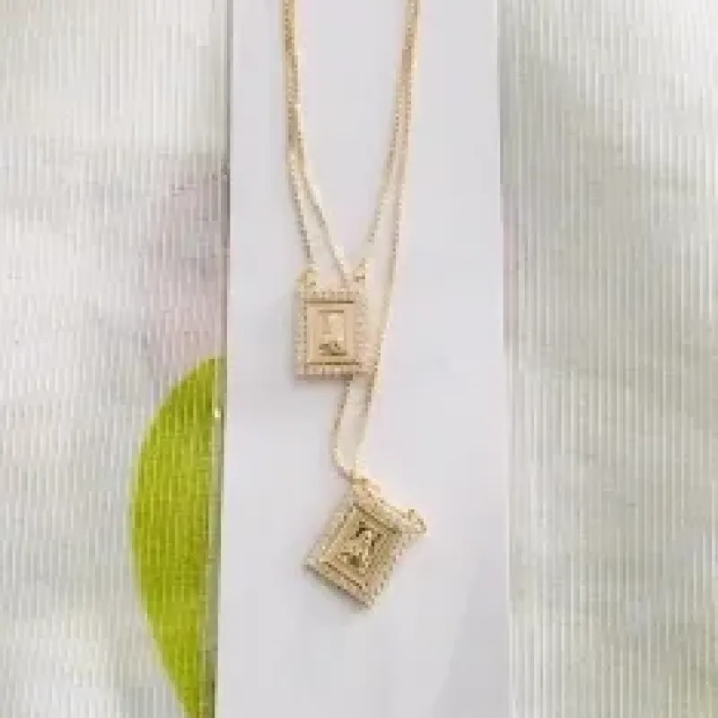 ESCAPULARIO CAIXINHA MICROZIRCONIA DOURADO 48 CM