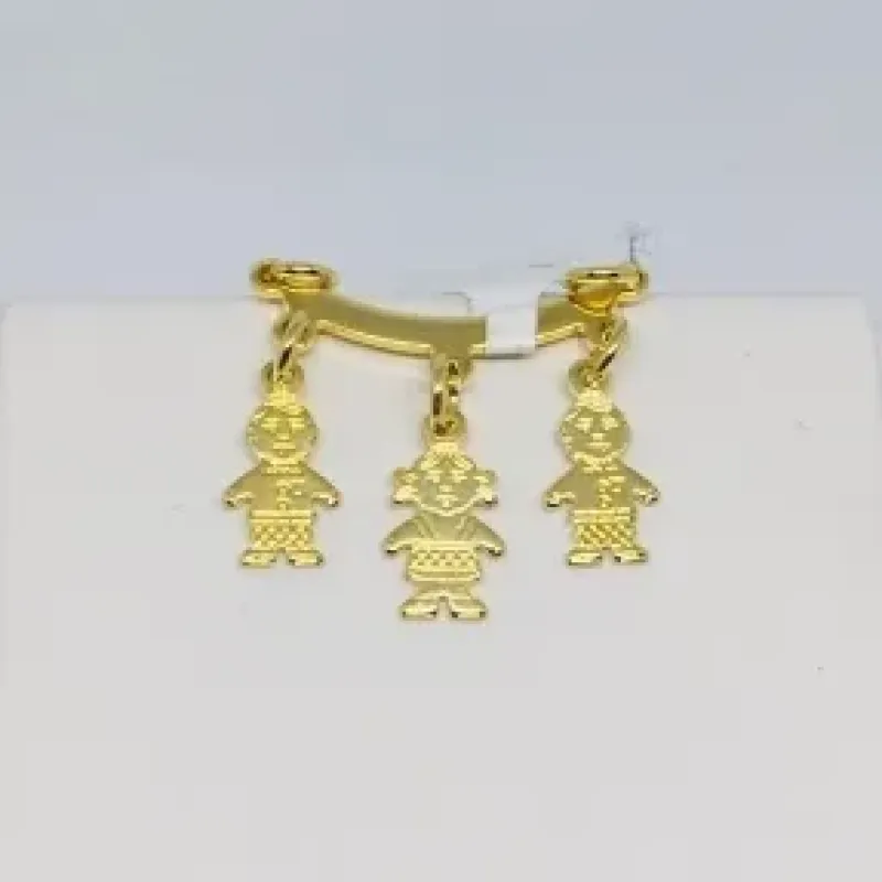 PINGENTE 3 FILHOS  DOURADO