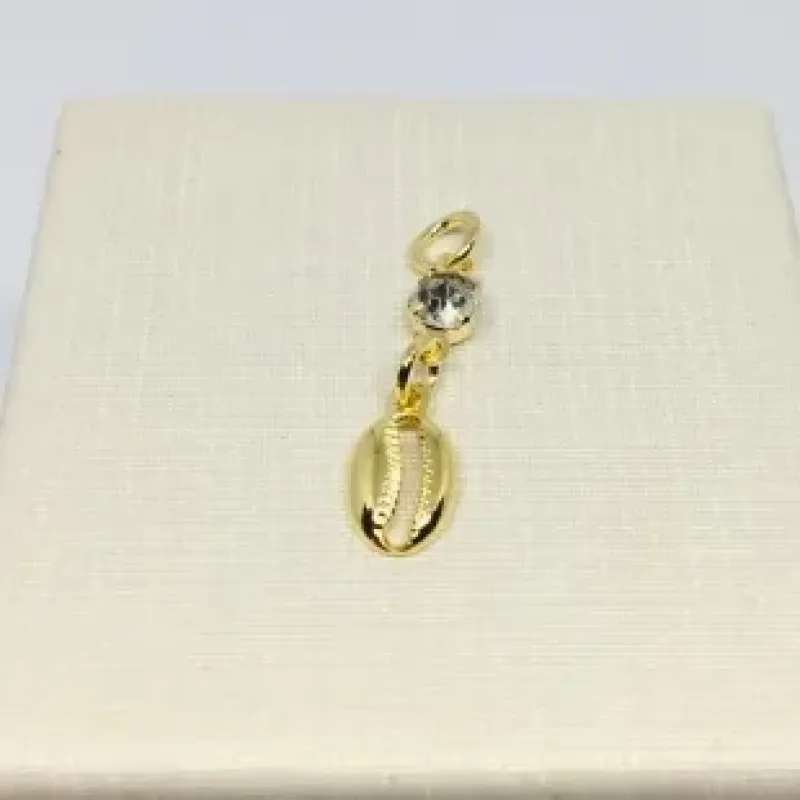 PINGENTE BÚZIO COM STRASS PEQUENO ADNY