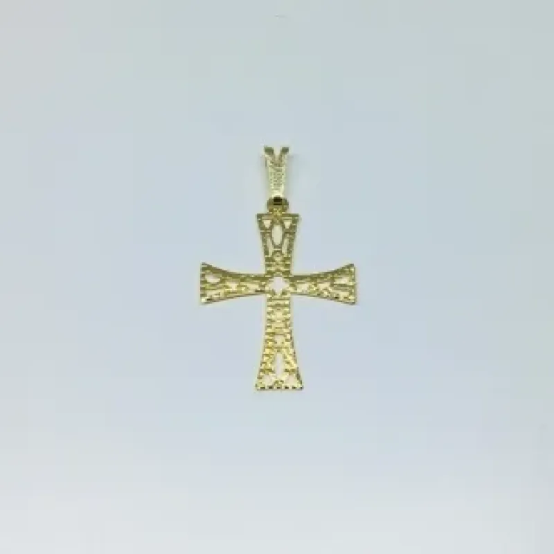 PINGENTE CRUCIFIXO PEQUENO VAZADO LEVE DOURADO