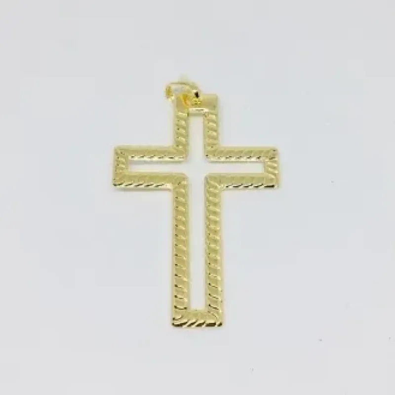 PINGENTE CRUCIFIXO TRABALHADO VAZADO GRANDE FBNA
