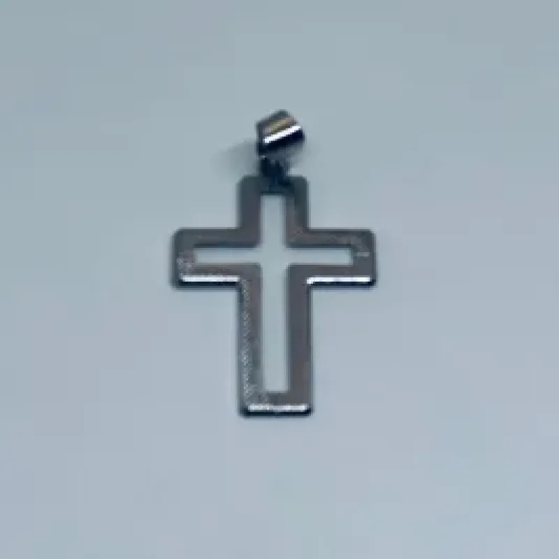 PINGENTE CRUZ VAZADA TRABALHADA INOX 