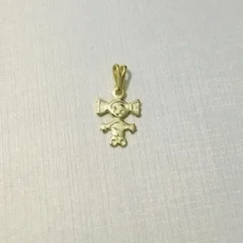 PINGENTE MENINA MARIA-CHIQUINHA DOURADO