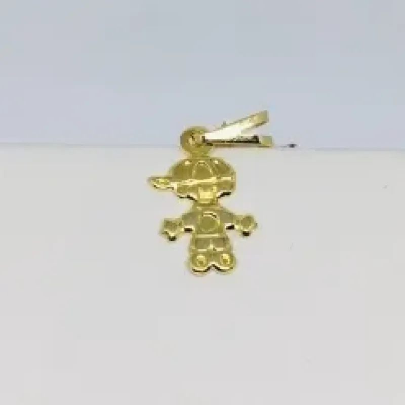 PINGENTE MENINO DE BONÉ DOURADO