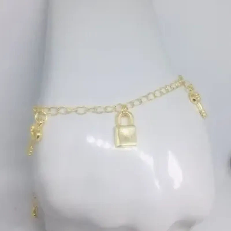 PULSEIRA FEMININA CHAVE E CADEADO FBNA