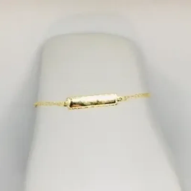 PULSEIRA INFANTIL PLAQUINHA LISA TRABALHADO BORDA ADNY