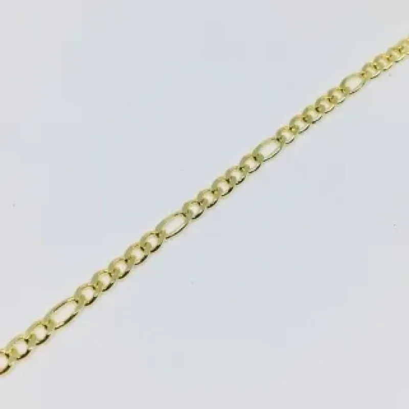 PULSEIRA MASCULINA FÍGARO 3 MM DOURADO 5X1 