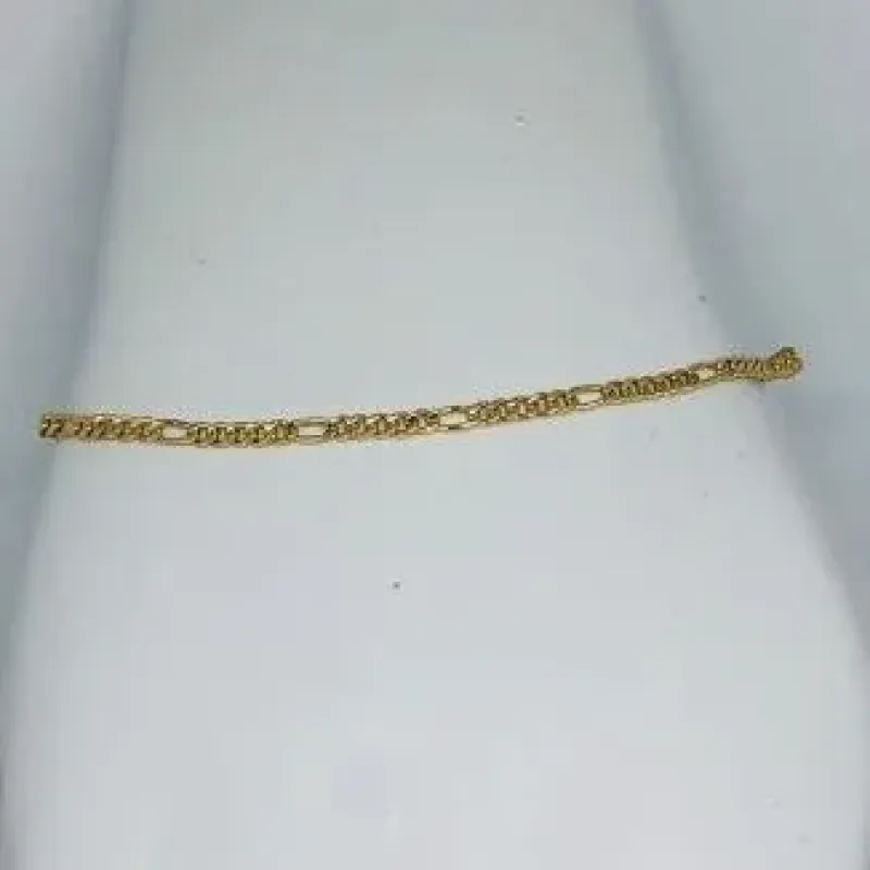 PULSEIRA MASCULINA FÍGARO FINA DOURADO 5X1 