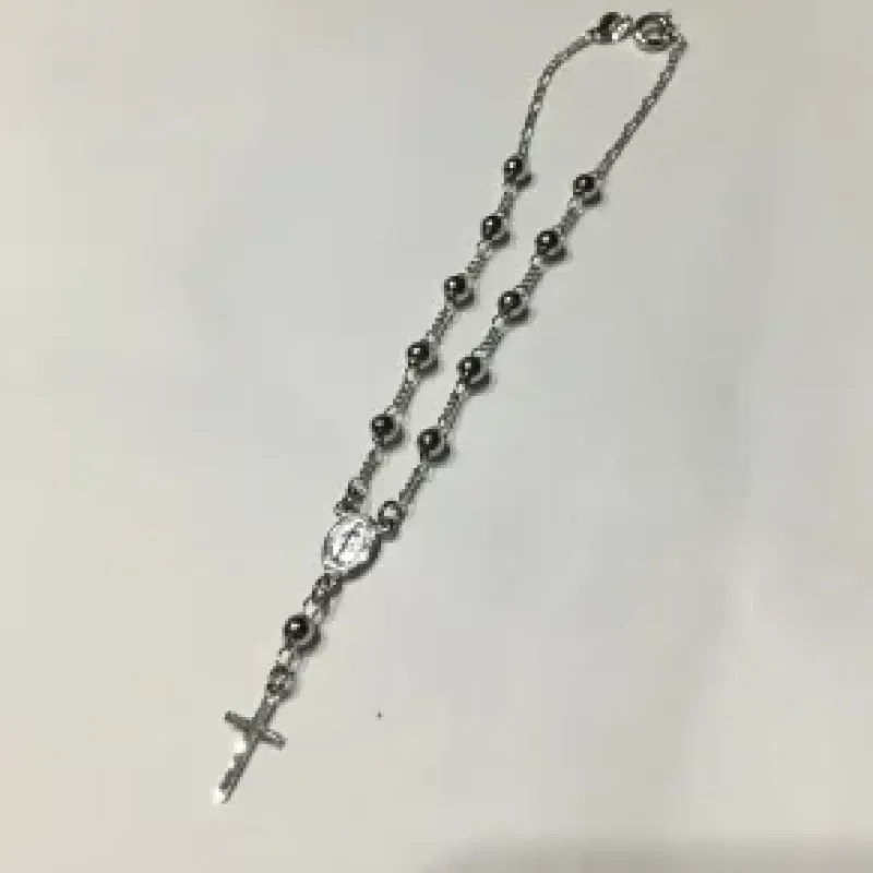 TERÇO PULSEIRA FATIMA NÍQUEL FREE 20 CM