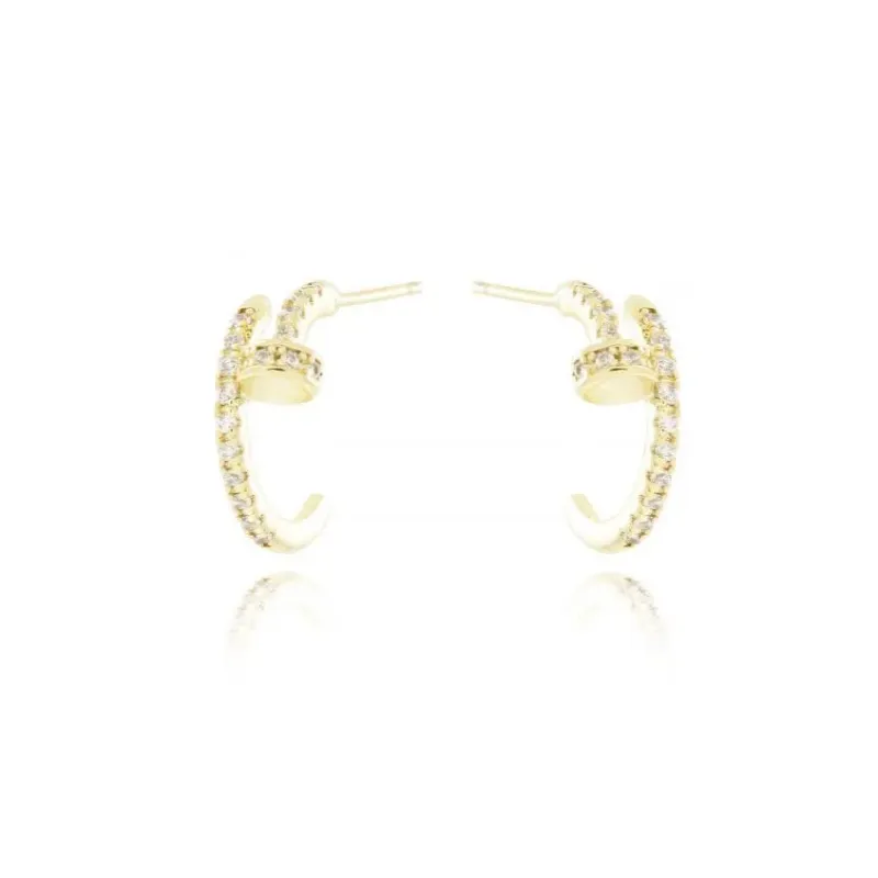 BRINCO ARGOLA DUPLA TRABALHADA MICROZIRCÔNIA PEQUENA LZA
