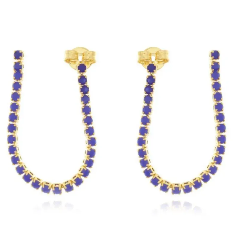 BRINCO LETRA U STRASS AZUL BIC LZA