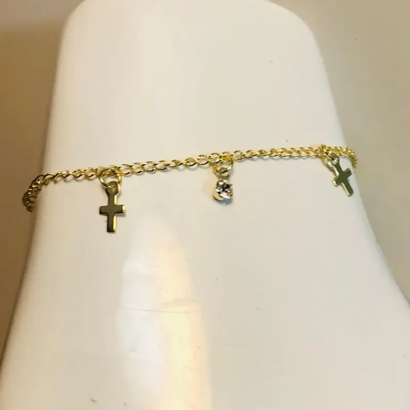 PULSEIRA INFANTIL 5 CRUZ COM 2 STRASS ADNY