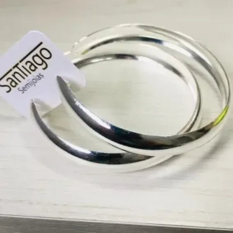 BRINCO ARGOLA LISA GROSSA ATARRACHADA N5 BANHO DE PRATA