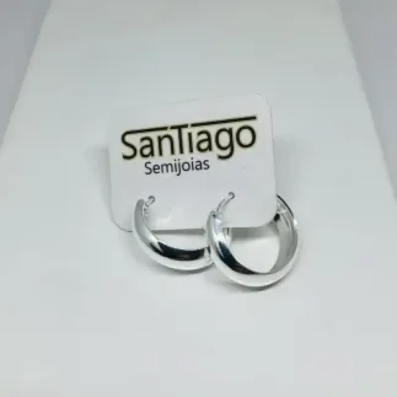 BRINCO ARGOLA LISA MÉD BANHO DE PRATA