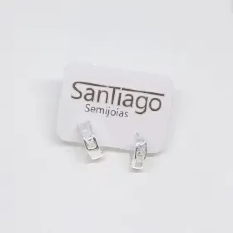 BRINCO ARGOLINHA FILETE ZIRCÔNIA BANHO DE PRATA