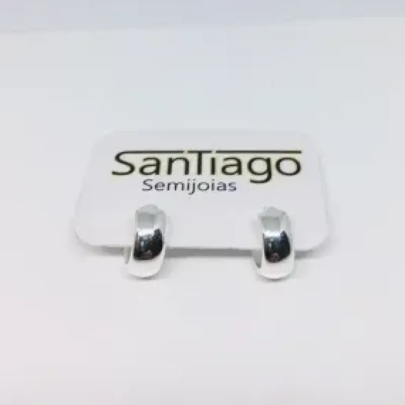 BRINCO ARGOLINHA LISA PEQUENA 01 BANHO DE PRATA FBNA