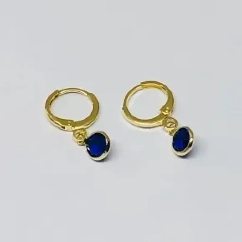 BRINCO ARGOLINHA TRANQUETA AZUL ESCURO ADNY