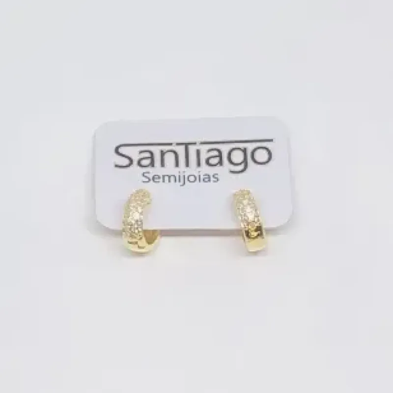 BRINCO ARGOLINHA 3 FILEIRAS PEQ/MÉD DOURADO