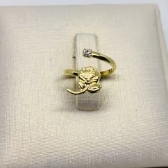 ANEL FALANGE FLOR COM PEDRA ROS