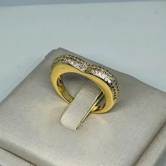 ANEL FORMATO CORAÇÃO CRAVEJADO MICROZIRCÔNIA PH