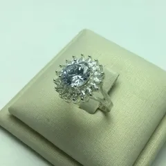 ANEL MARGARIDA ZIRCÔNIA GRANDE BANHO DE PRATA