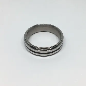 ANEL MASCULINO LINHA BRANCA/PRETA INOX SPE