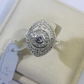 ANEL OLHO GRANDE MICROZIRCONIA BANHO DE PRATA