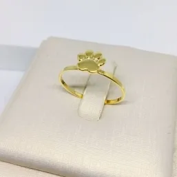 ANEL PATA DE CACHORRO LISO DOURADO