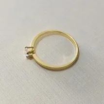 ANEL SOLITÁRIO PEDRA BAIXA 4B ZIRCÔNIA BTZ