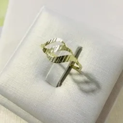 ANEL TRABALHADO ONDAS DOURADO
