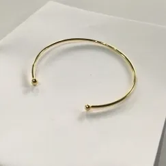 BRACELETE FEMININO REGULÁVEL DUAS BOLINHAS DOURADO