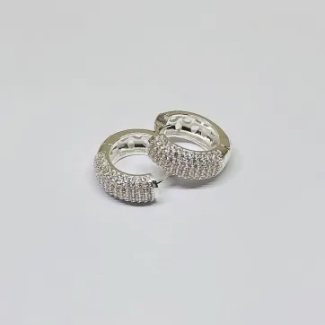 BRINCO 6 FILEIRAS MICROZIRCÔNIA MÉDIO BANHO DE PRATA