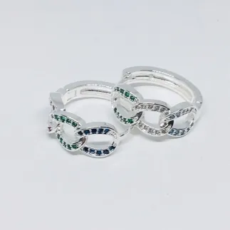 BRINCO ARGOLA CLICK TRICOLOR MICROZIRCÔNIA MÉDIO BANHO DE PRATAPH