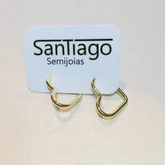 BRINCO ARGOLA CORAÇÃO FIXO FINO VAZADO MÉDIO BANHO DE PRATA
